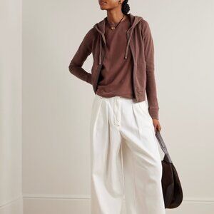 JAMES PERSE Vintage French Terry Zip Hoodie Cedar Pigment In Burgundy Size 3